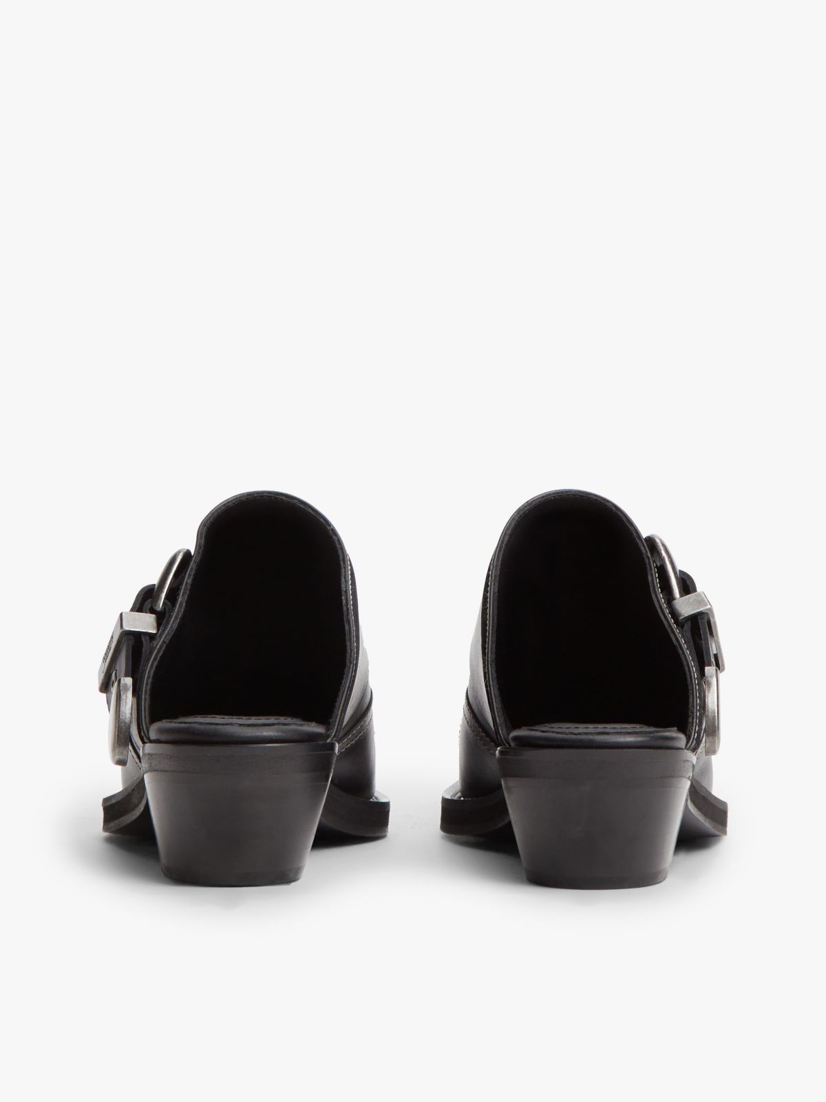 Tommy Jeans Leather Western Mule — Black