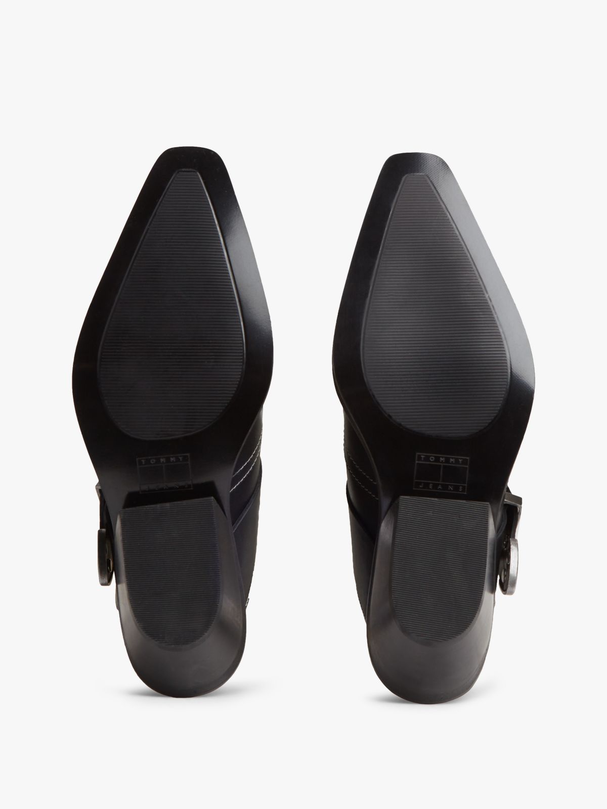 Tommy Jeans Leather Western Mule — Black