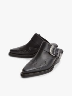 Tommy Jeans Leather Western Mule — Black 6