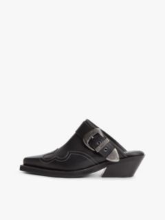 Tommy Jeans Leather Western Mule — Black 7