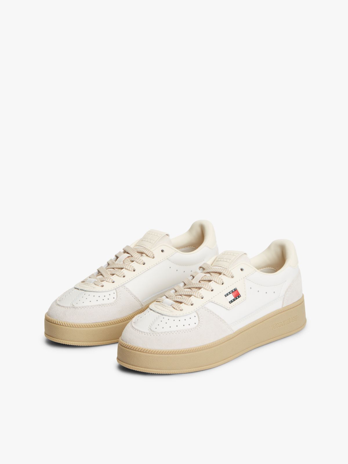 Tommy Jeans Leather Platform Sneaker — Ecru