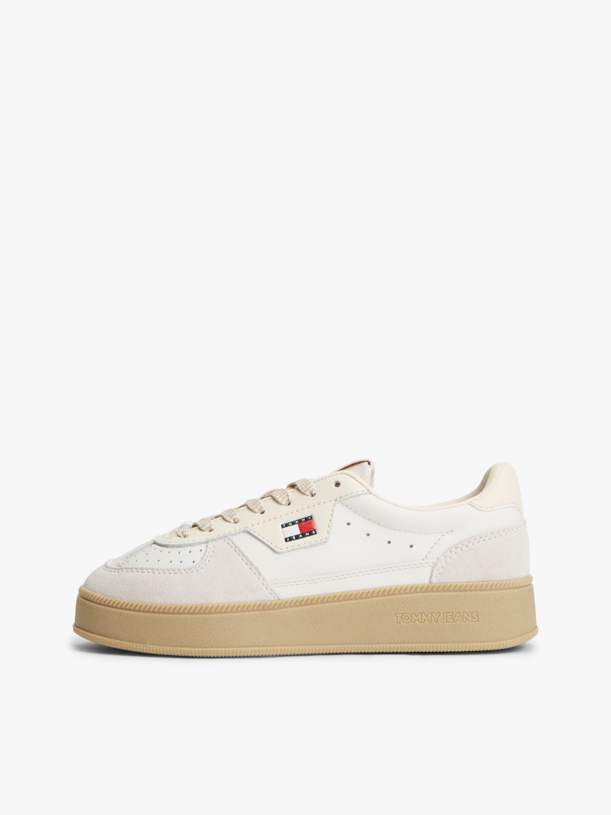 Tommy Jeans Leather Platform Sneaker — Ecru