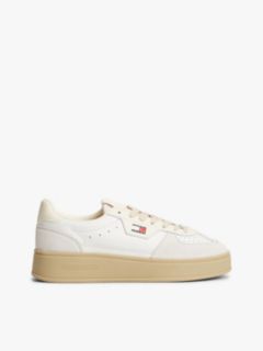 Tommy Jeans Leather Platform Sneaker — Ecru 1