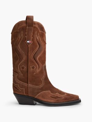 Tommy Jeans Suede Cowboy Boot, Dark Highland Khaki