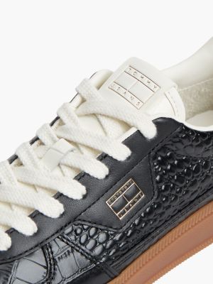 Женские кроссовки Tommy Hilfiger Tommy Jeans Leather Skater, цвет: Чёрный — фото 6