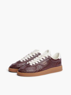 Tommy Hilfiger Women's Tommy Jeans Leather Skater Sneaker - Burgundy Velvet - US 6.5 / EU 37