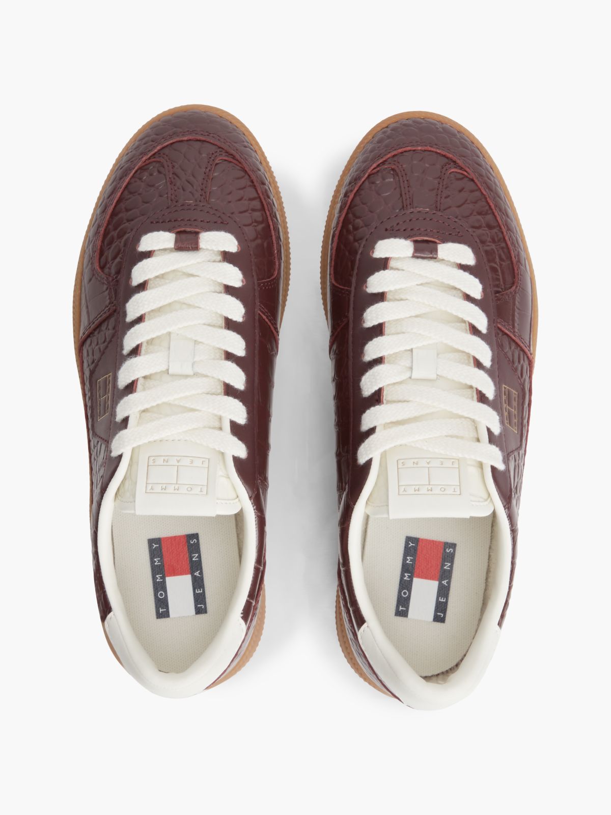 Tommy Jeans Leather Skater Sneaker — Burgundy Velvet