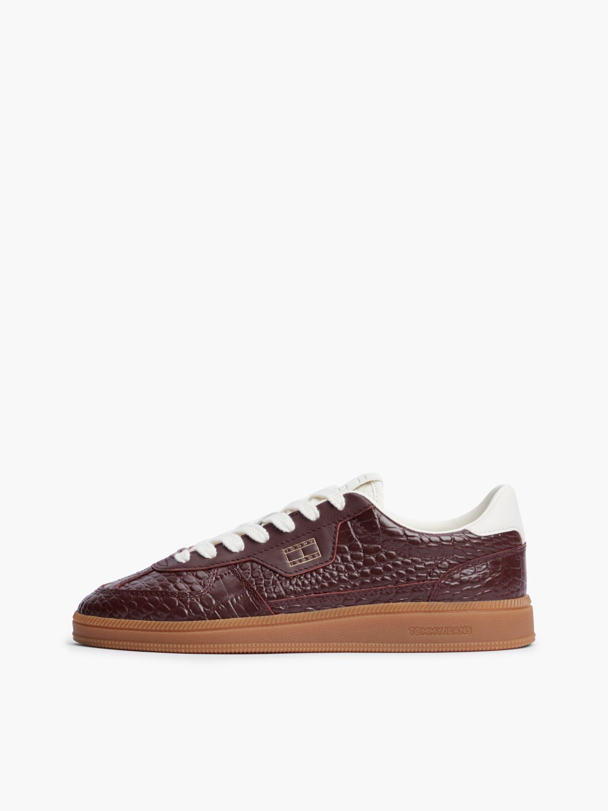 Tommy Jeans Leather Skater Sneaker — Burgundy Velvet