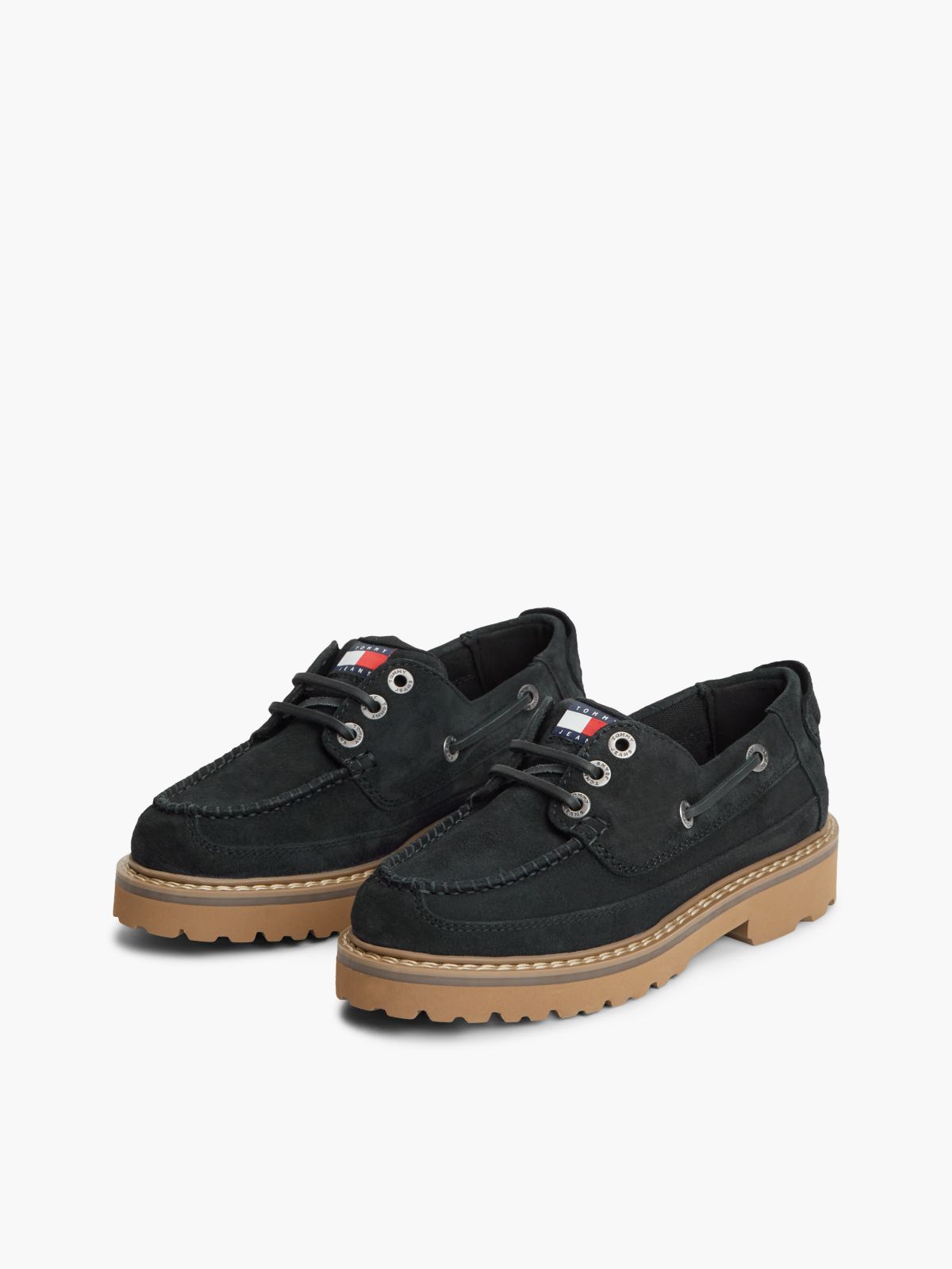 Tommy Jeans Archive Suede Boat Shoe — Navy