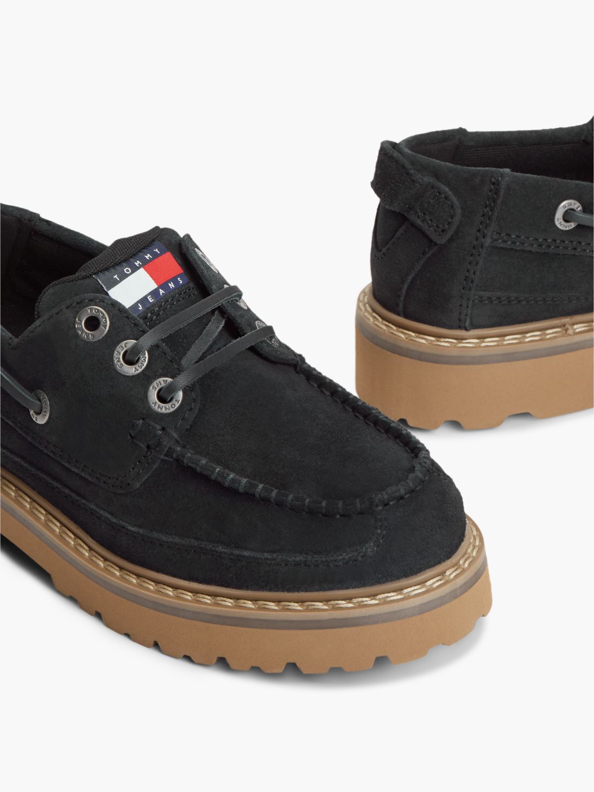 Tommy Jeans Archive Suede Boat Shoe — Navy