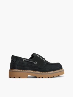 Tommy Jeans Archive Suede Boat Shoe, Navy