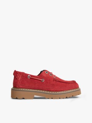 Tommy Jeans Archive Suede Boat Shoe, Arizona Red