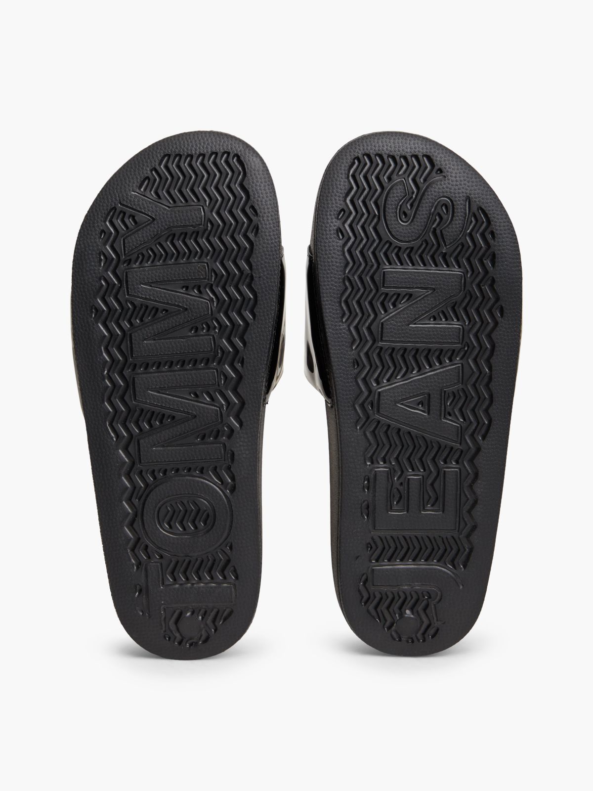 Tommy Jeans Patent Pool Slide — Black