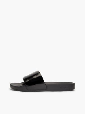 Женские джинсы Tommy Hilfiger Tommy Jeans Patent Pool Slide, цвет: Чёрный — фото 7