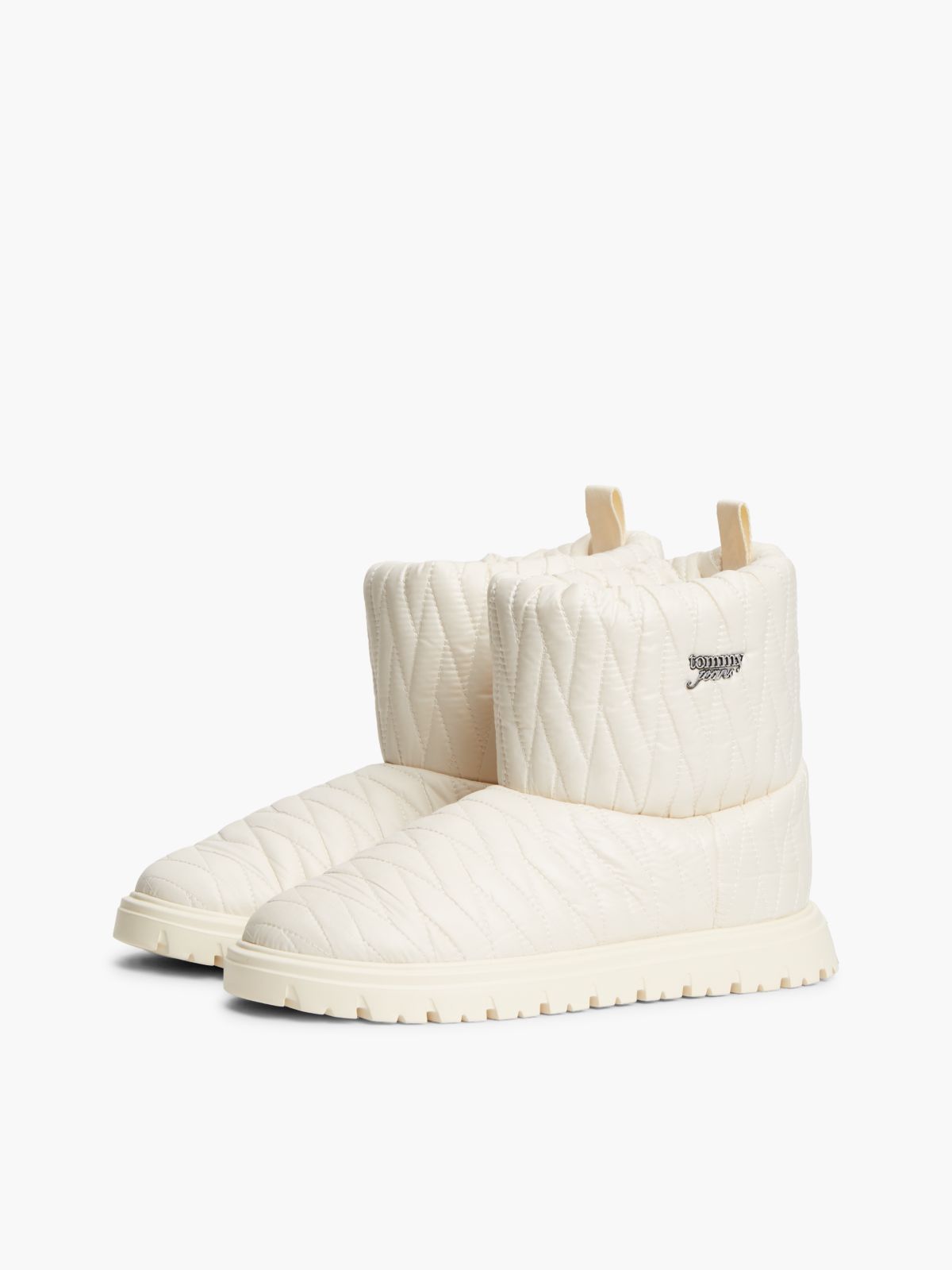 Tommy Jeans Quilted Snow Boot — Cream