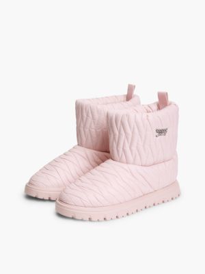 Tommy Hilfiger Women's Tommy Jeans Quilted Snow Boot - Sugar Pink - US 9.5 / EU 41