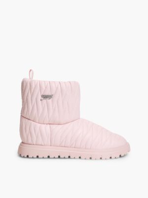 Tommy Jeans Quilted Snow Boot, Sugar Pink
