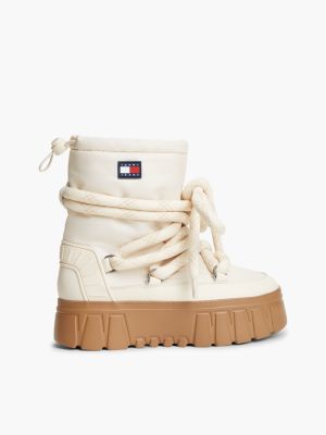 Tommy Jeans Platform Snow Boot, Cream
