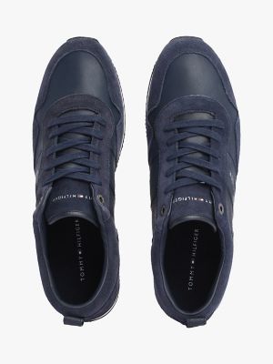 Tommy hilfiger suede cheap mix sneaker in black