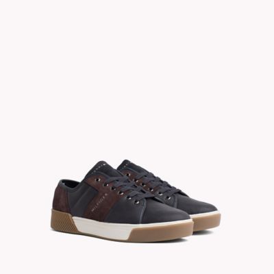 tommy hilfiger corporate leather mix sneaker