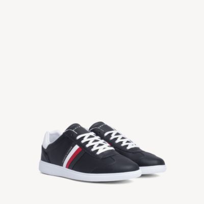 tommy hilfiger icon stripe leather sneaker