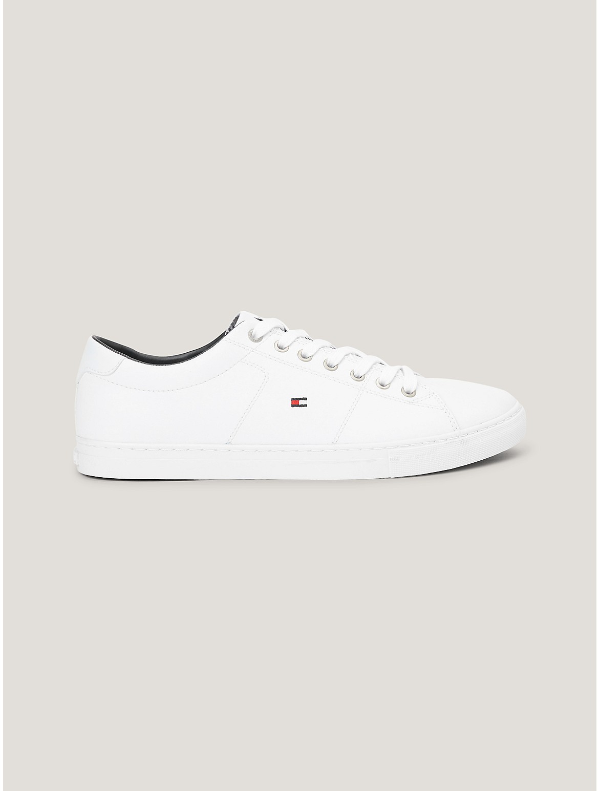 Tommy Hilfiger Flag Leather Sneaker In White