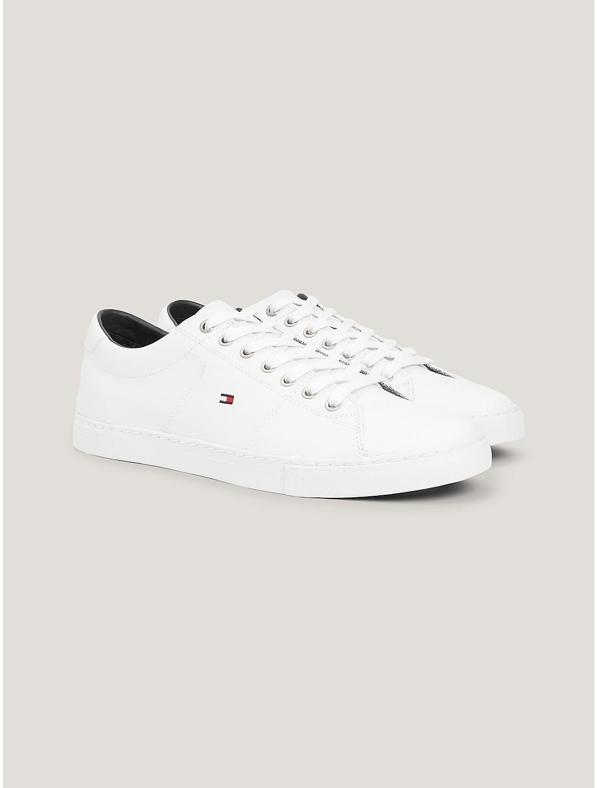 Tommy Hilfiger Flag Leather Sneaker In White