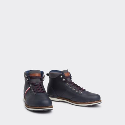 tommy hilfiger icon stripe leather sneaker