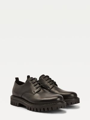 tommy hilfiger black leather shoes