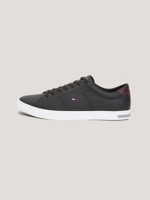 Mix USA Leather Low Sneaker Hilfiger Logo Cut Tommy |