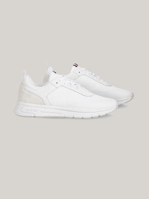 Streamlined Leather Sneaker, White