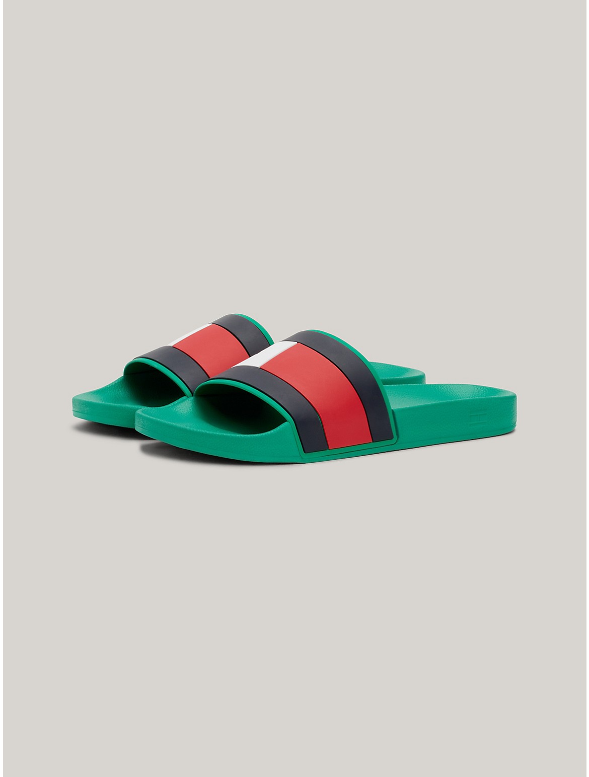 Tommy Hilfiger Flag Pool Slide In Olympic Green
