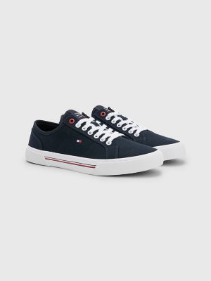 Tommy hilfiger flag detail leather outlet sneaker