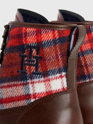 TH Logo Plaid Leather Boot