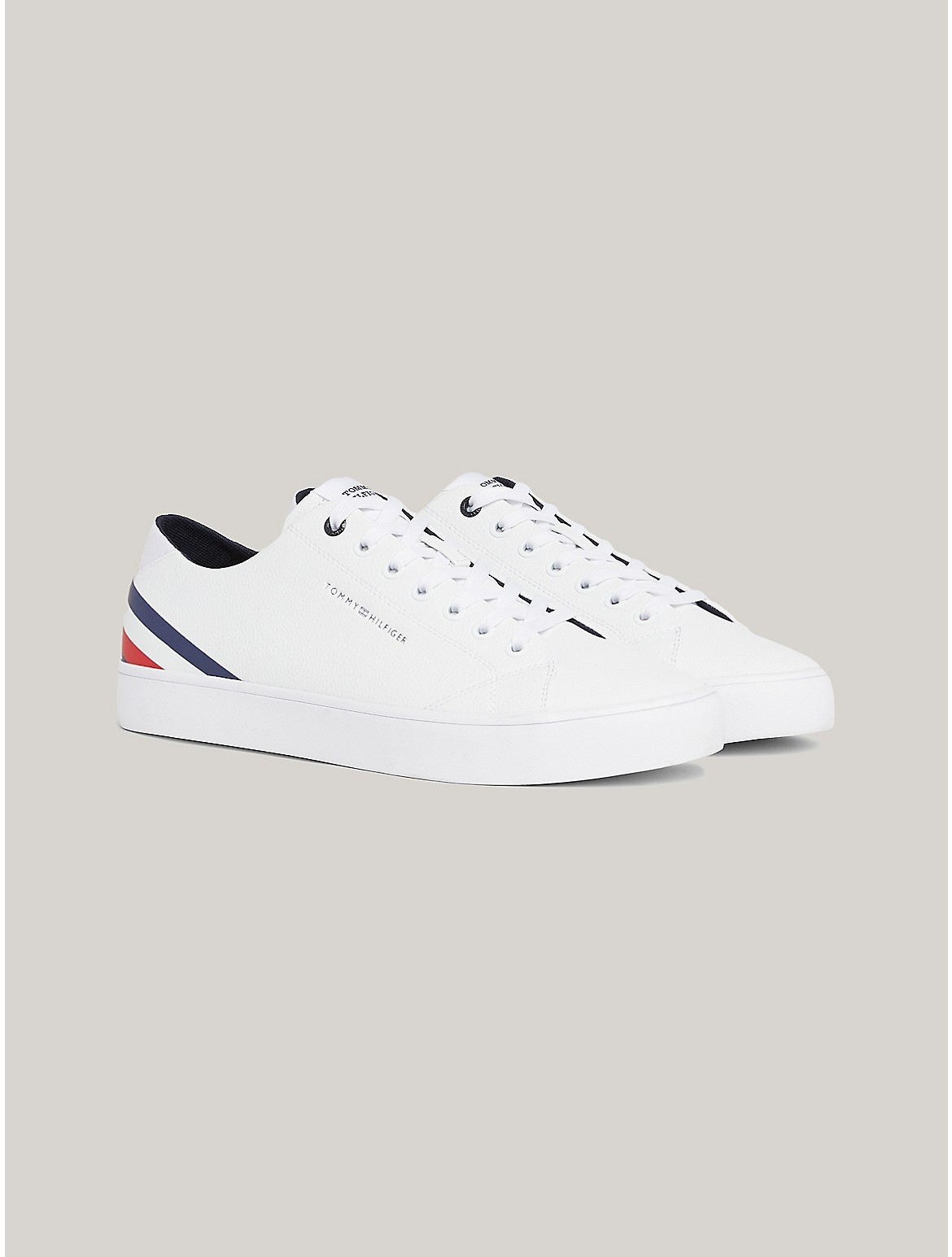 Tommy Hilfiger Flag Stripe Logo Sneaker In White