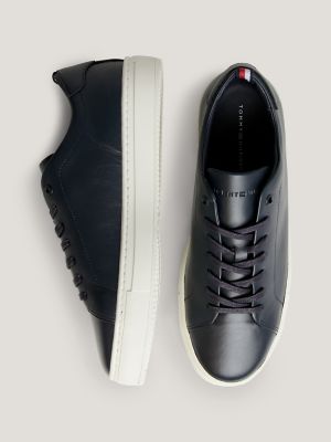 Tommy Hilfiger White Core Cupsole Shoes with Blue Sole