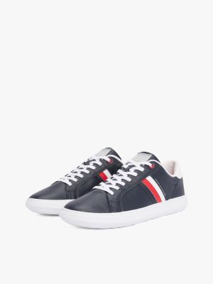Мужские кроссовки Tommy Hilfiger Stripe Leather Cupsole, цвет: Тёмно-синий — фото 2