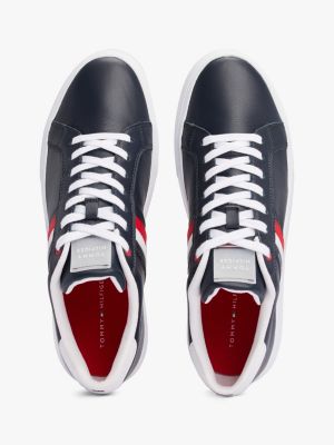 Stripe Leather Cupsole Sneaker | Tommy Hilfiger USA