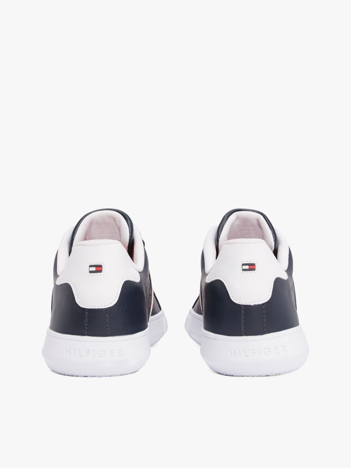 Stripe Leather Cupsole Sneaker — Navy