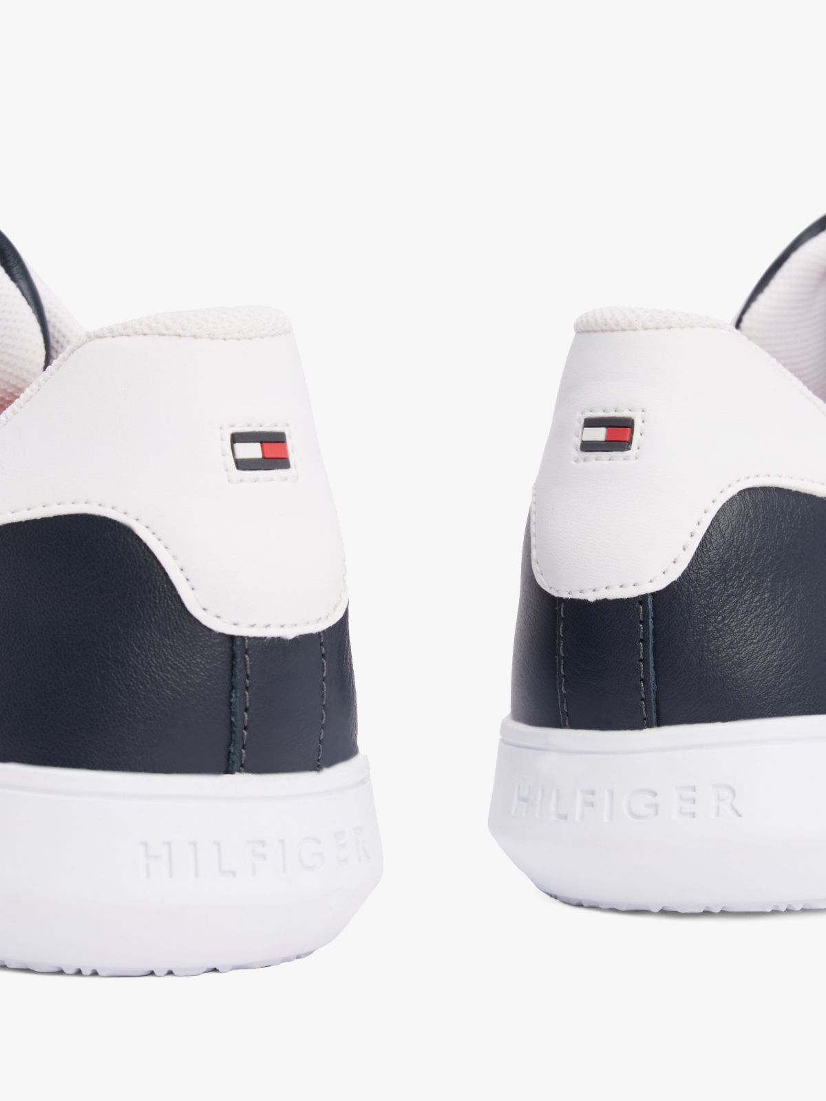 Stripe Leather Cupsole Sneaker — Navy