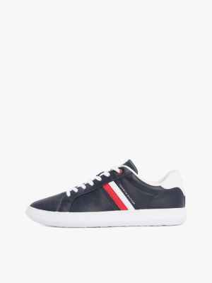 Мужские кроссовки Tommy Hilfiger Stripe Leather Cupsole, цвет: Тёмно-синий — фото 7