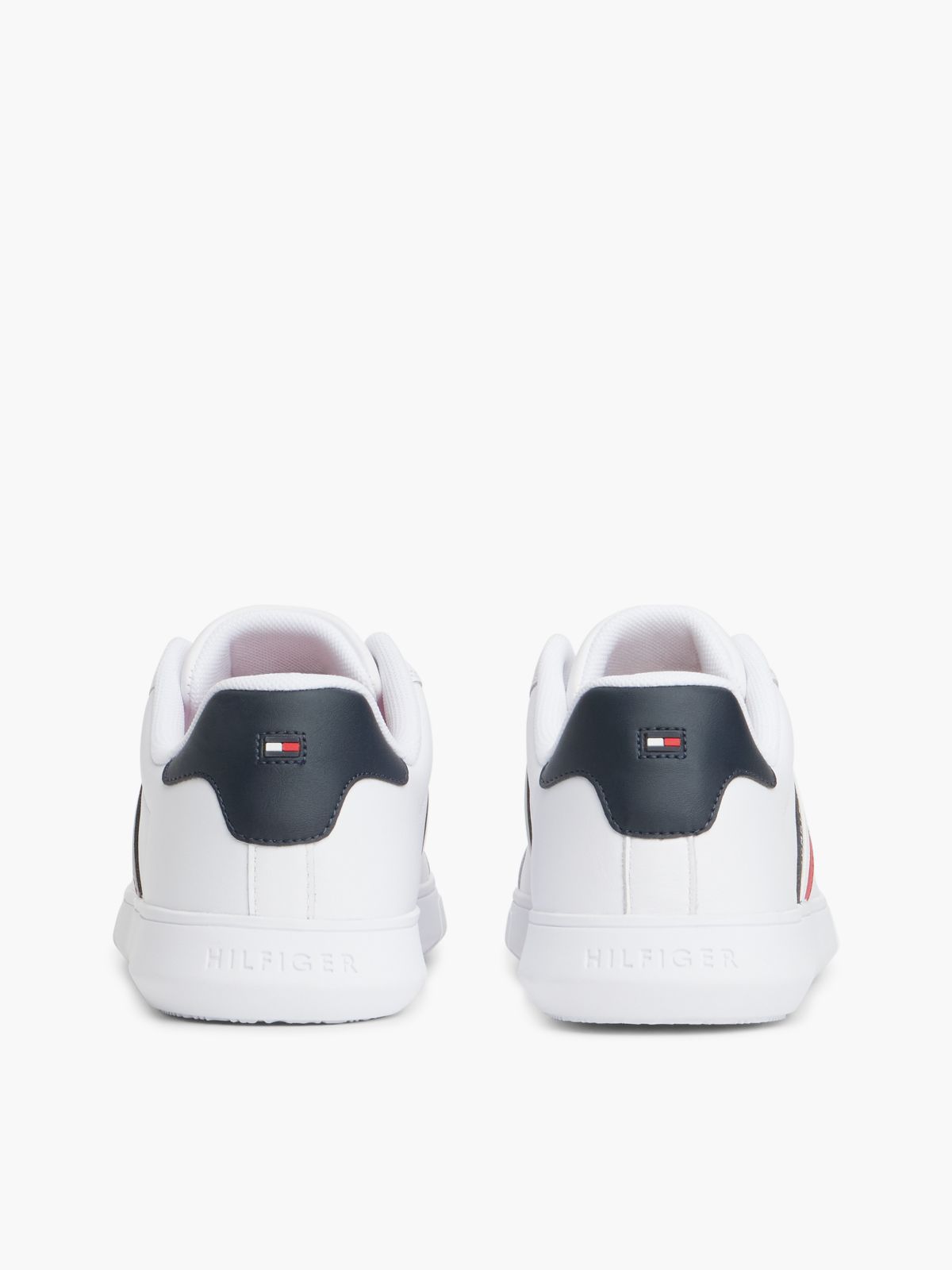Stripe Leather Cupsole Sneaker — White