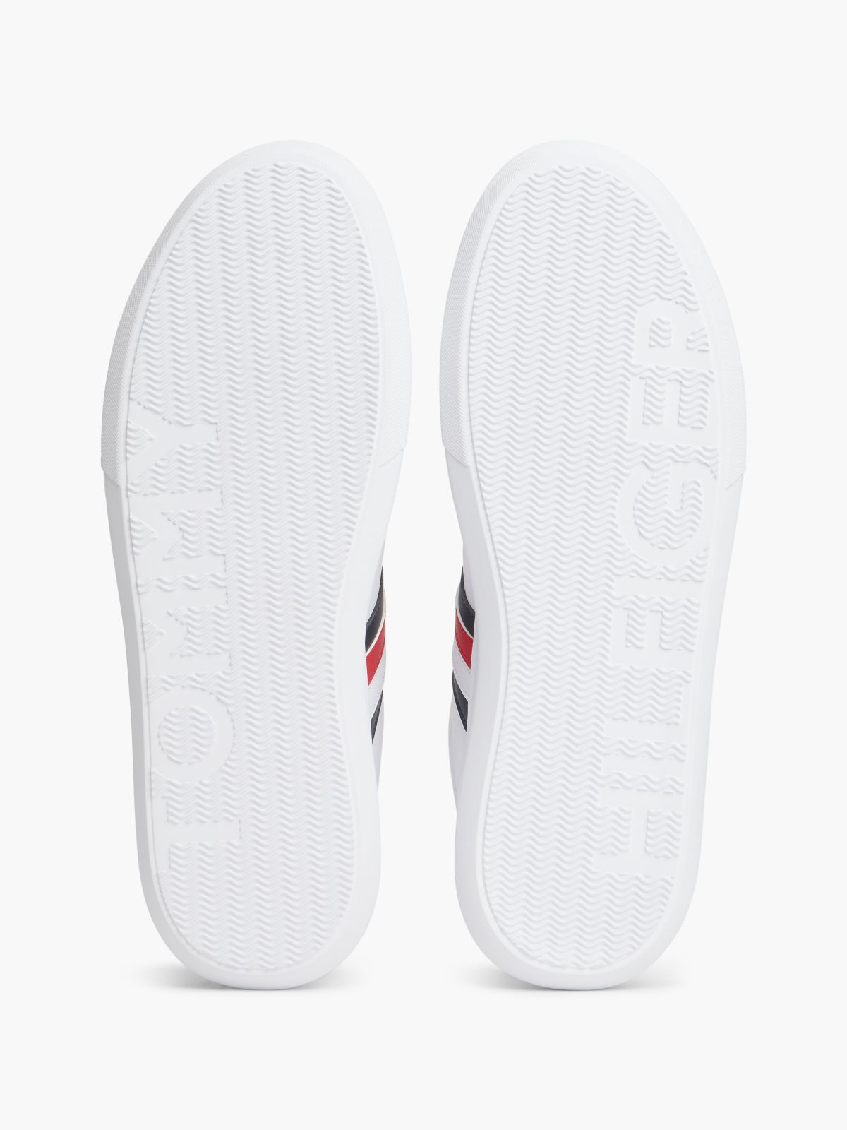 Stripe Leather Cupsole Sneaker — White