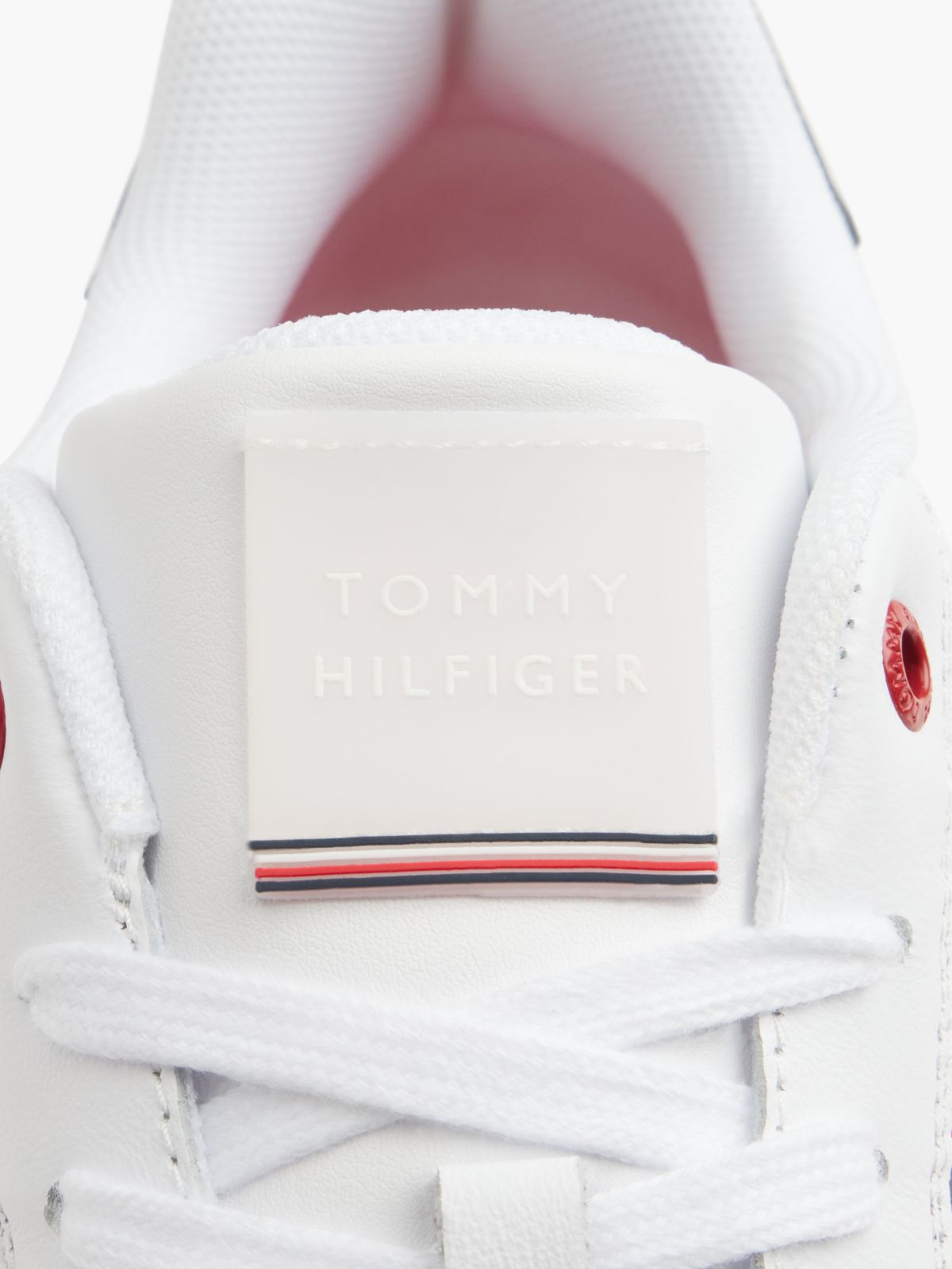 Stripe Leather Cupsole Sneaker — White