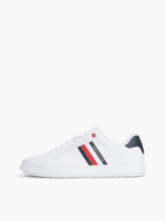 Stripe Leather Cupsole Sneaker — White 7