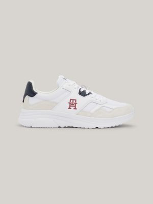 TH Logo Suede Mix Sneaker, White
