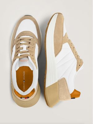 Mixed Panel Chunky Sole Leather Sneaker | Tommy Hilfiger USA 