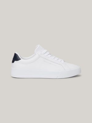 Pebbled Leather Cupsole Sneaker, White