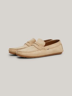 Suede Driving Loafer, Beige