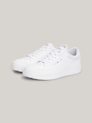 Tommy Logo Leather Sneaker, White